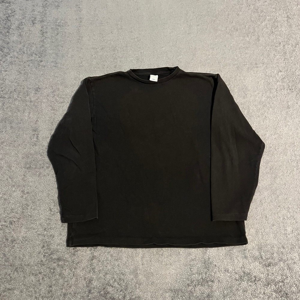 Vintage Y2K Old Navy Grunge Skater Mens Long Sleeve Shirt Black Large minimalist